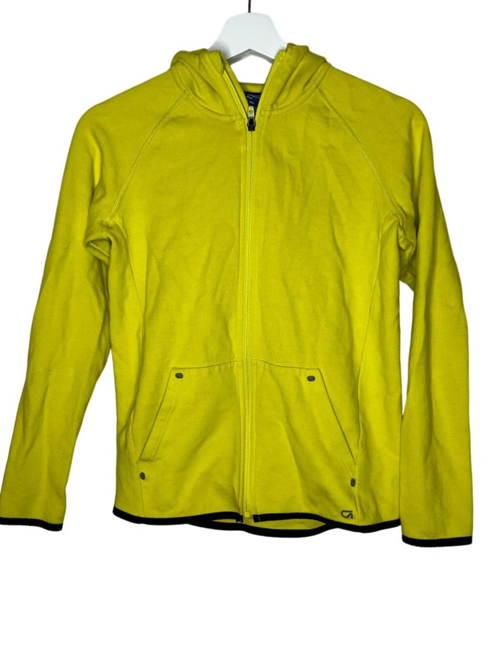 GapFit Zip Hoodie Womens XL Yellow Green Active Jacket Full Zip